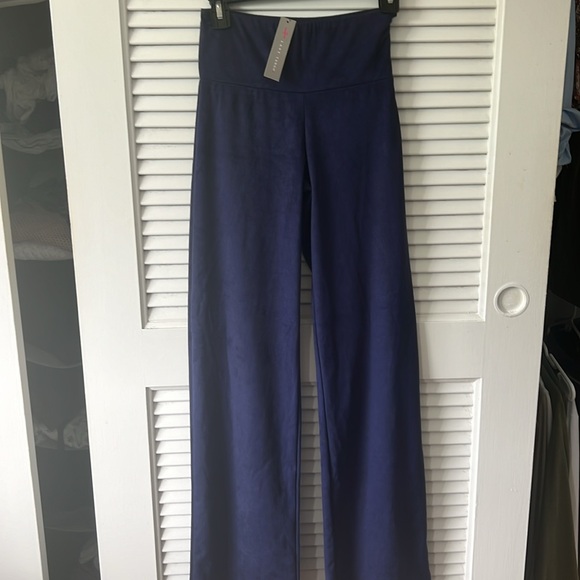 NWT Last Tango navy super soft stretchy suede like flowy pants - Picture 1 of 9